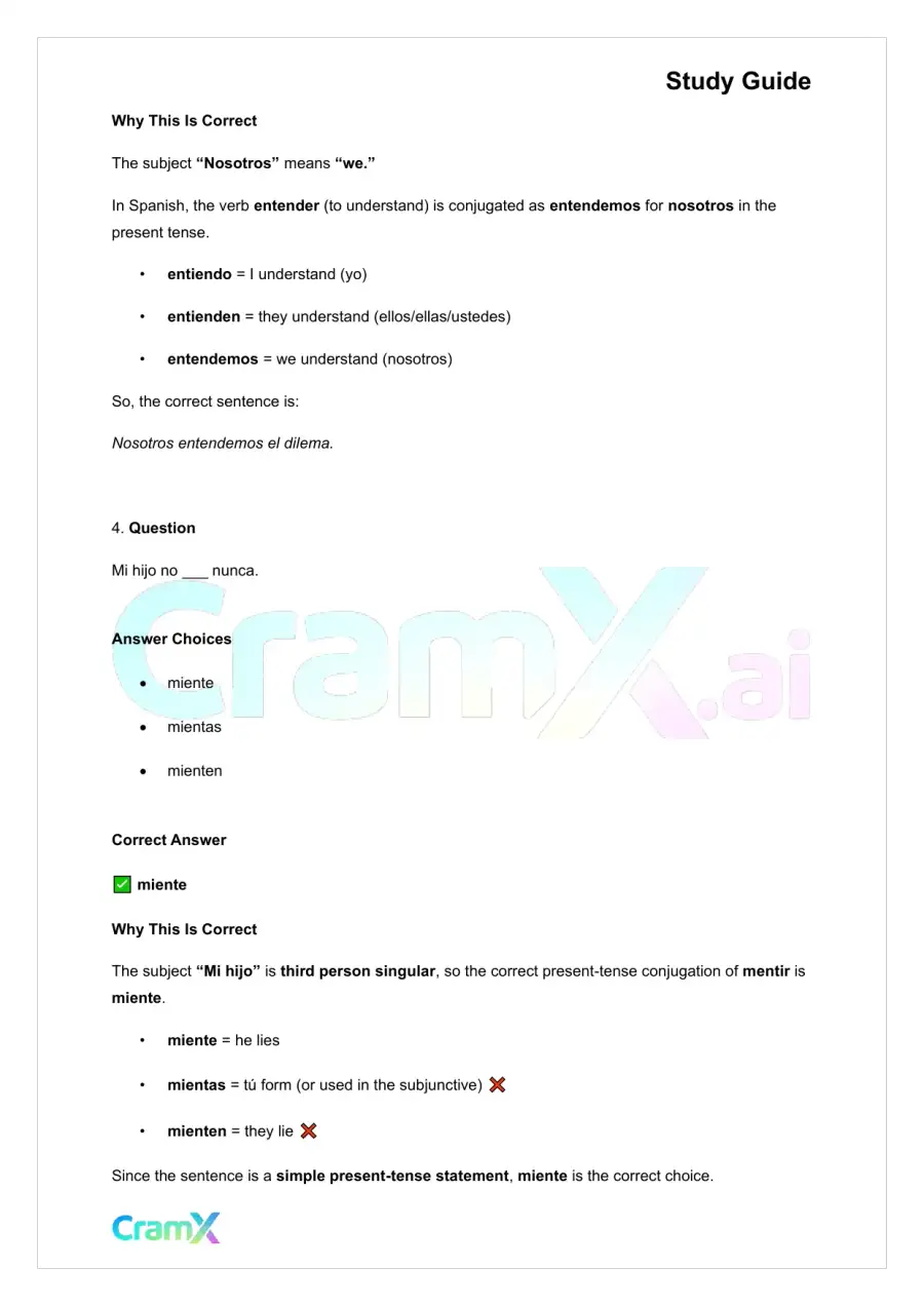 Spanish I - Irregular Verbs in the Present Tense, page 3