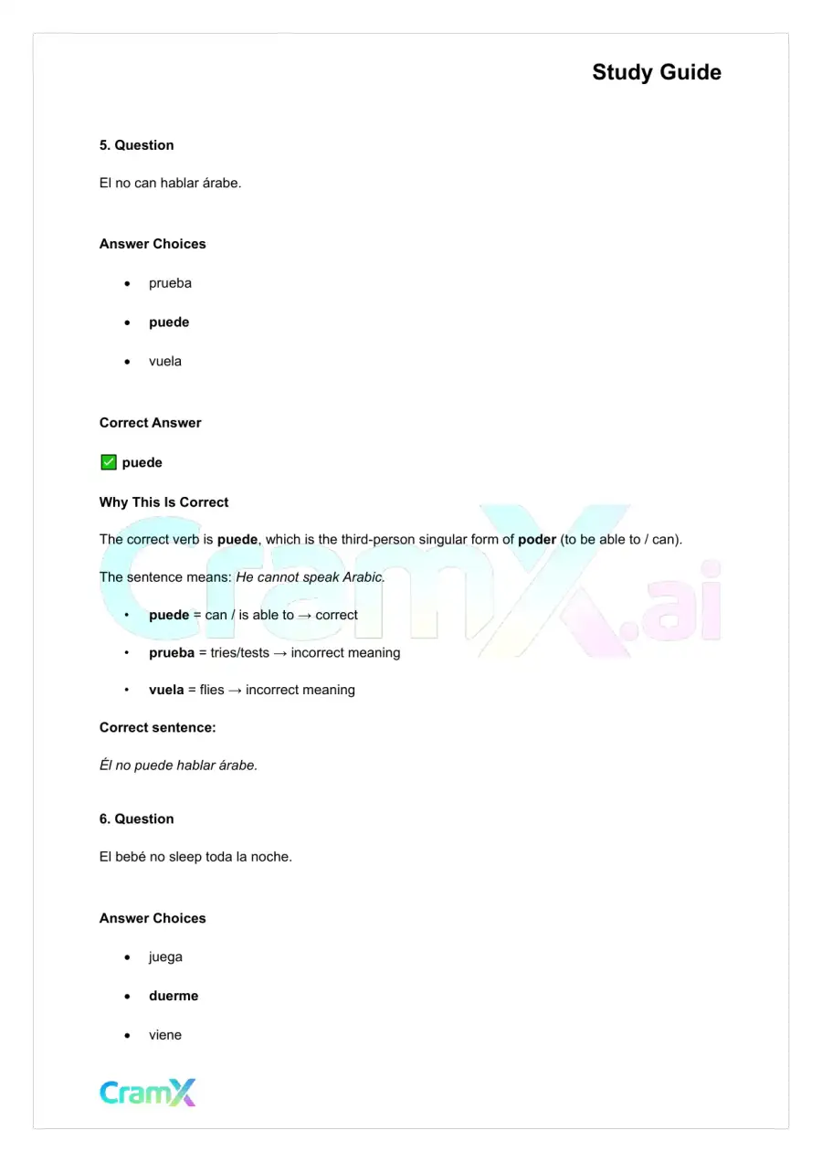 Spanish I - Irregular Verbs in the Present Tense, page 4