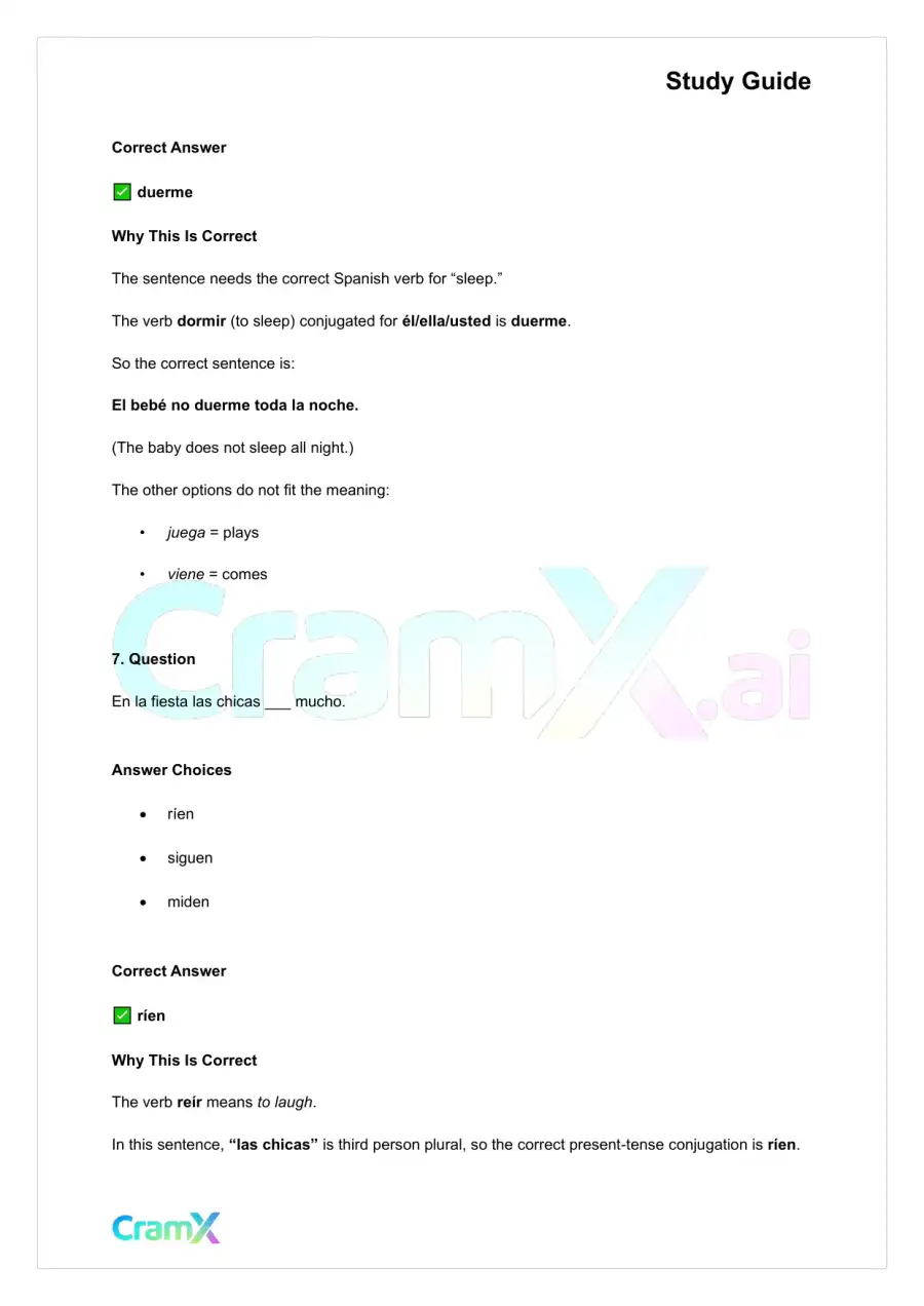 Spanish I - Irregular Verbs in the Present Tense, page 5