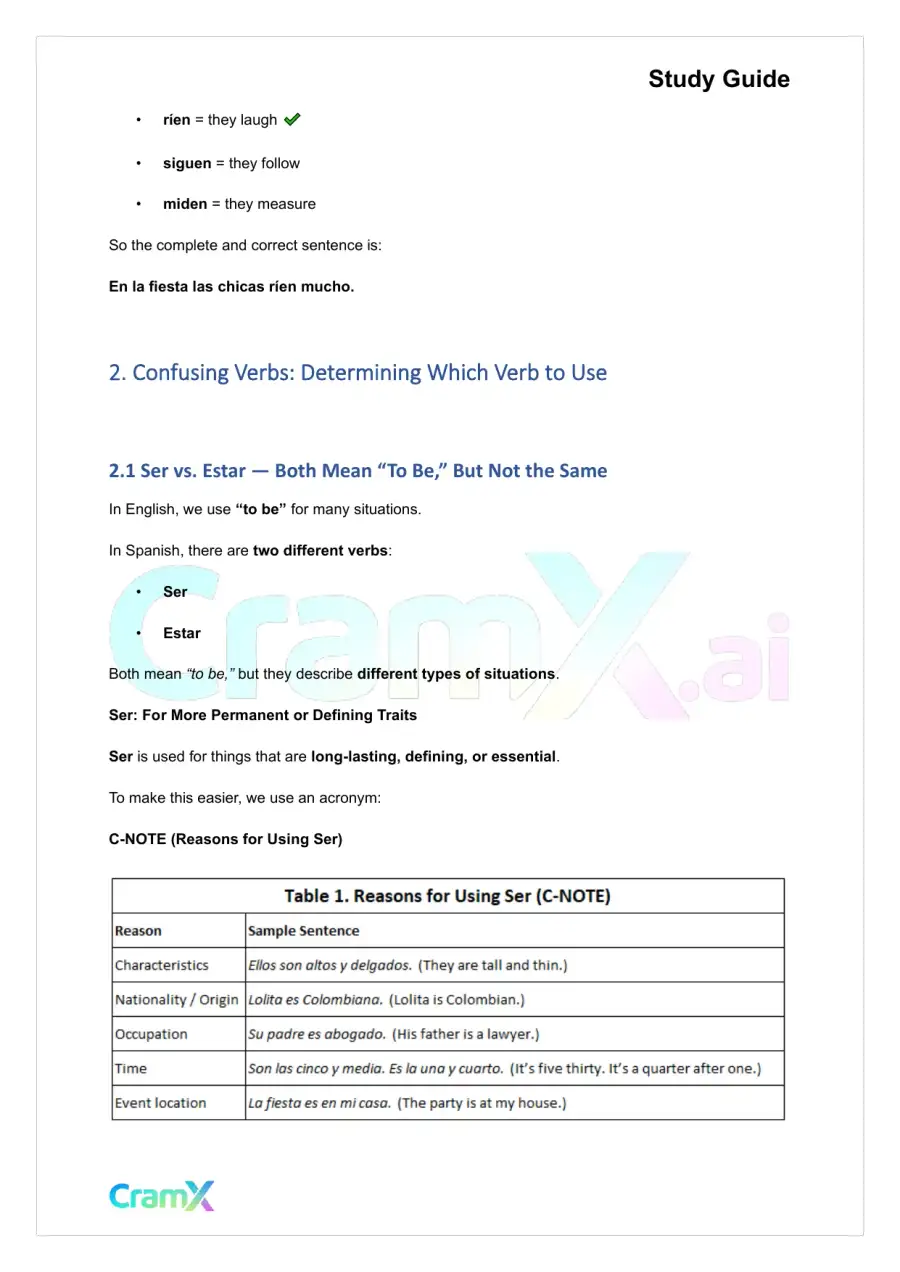 Spanish I - Irregular Verbs in the Present Tense, page 6