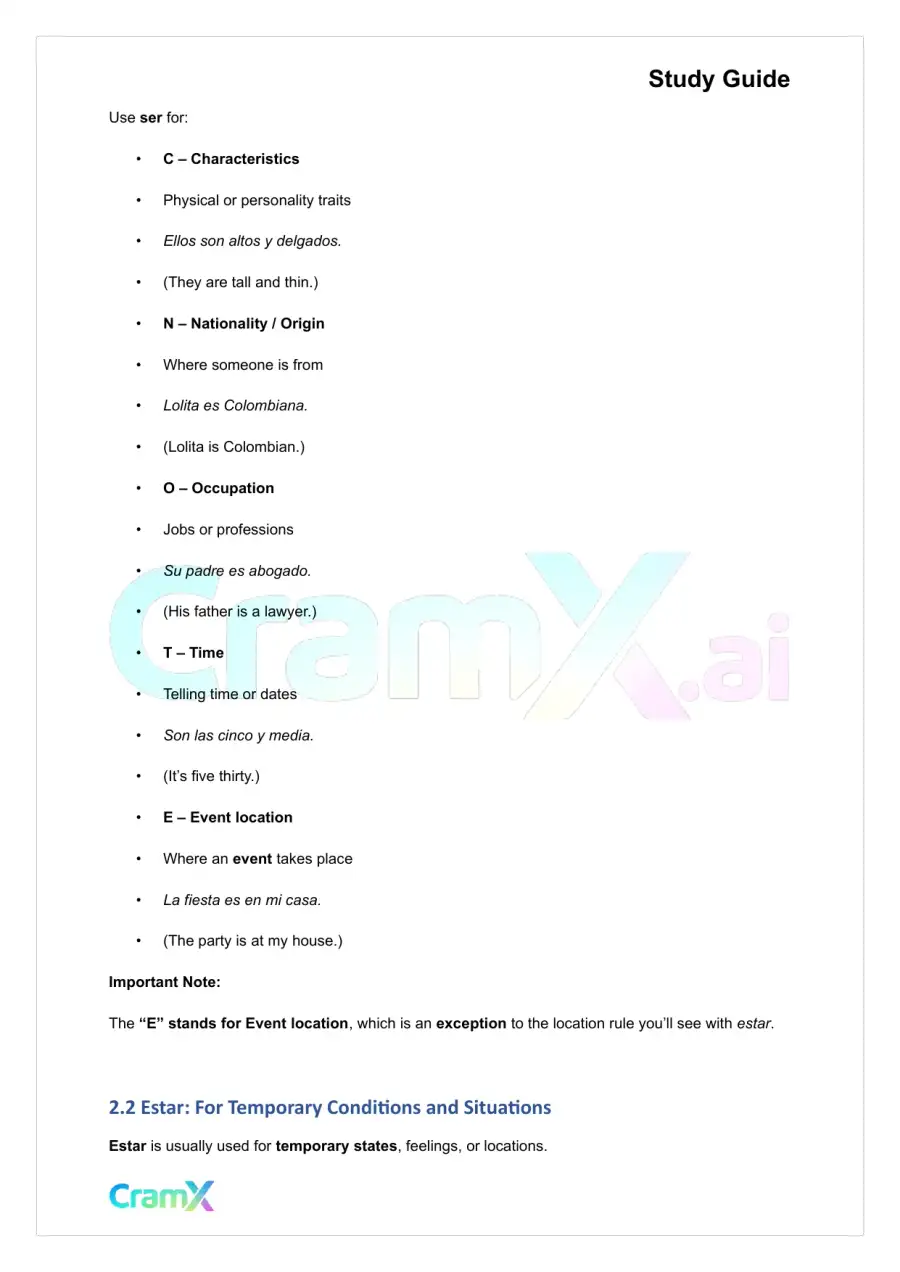 Spanish I - Irregular Verbs in the Present Tense, page 7