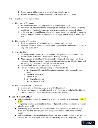 An Invitation To Health, Third Canadian Edition Lecture Notes - Page 11 preview image