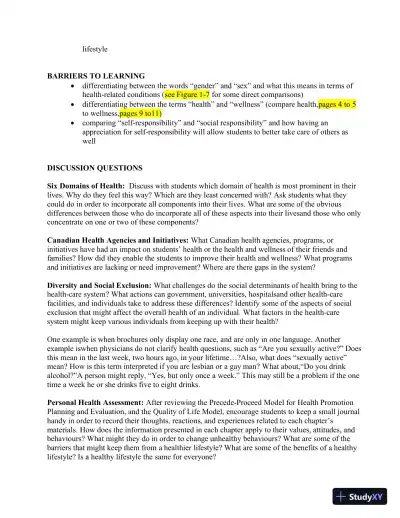 An Invitation To Health, Third Canadian Edition Lecture Notes - Page 12 preview image