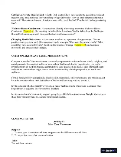 An Invitation To Health, Third Canadian Edition Lecture Notes - Page 13 preview image