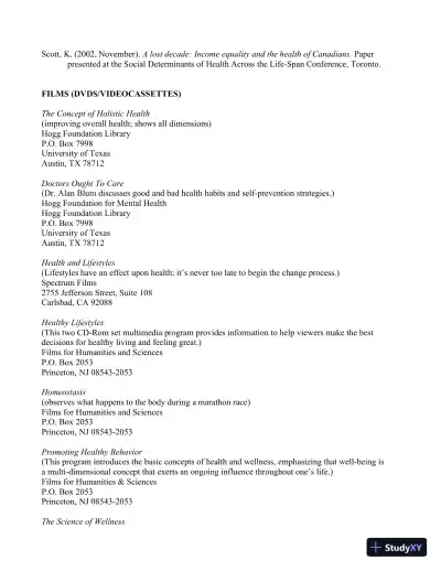 An Invitation To Health, Third Canadian Edition Lecture Notes - Page 17 preview image