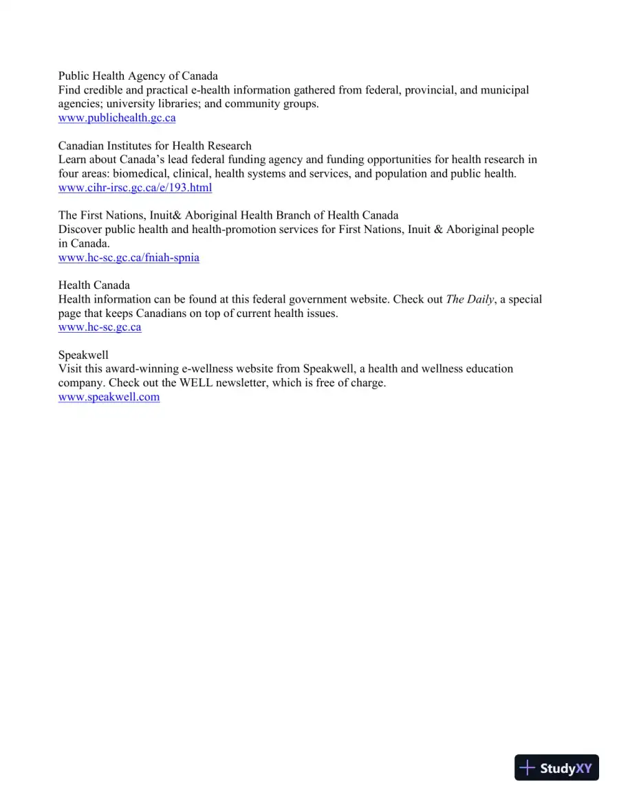 An Invitation To Health, Third Canadian Edition Lecture Notes, page 19