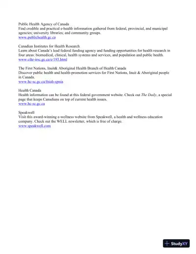 An Invitation To Health, Third Canadian Edition Lecture Notes - Page 19 preview image