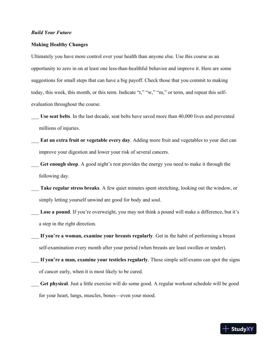 An Invitation To Health, Third Canadian Edition Lecture Notes, page 20
