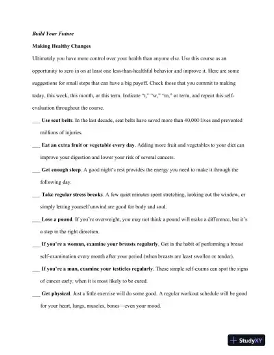 An Invitation To Health, Third Canadian Edition Lecture Notes - Page 20 preview image