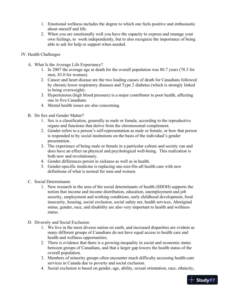 An Invitation To Health, Third Canadian Edition Lecture Notes, page 7