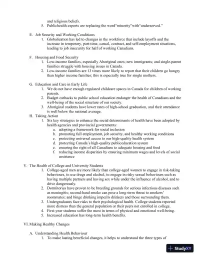 An Invitation To Health, Third Canadian Edition Lecture Notes - Page 8 preview image