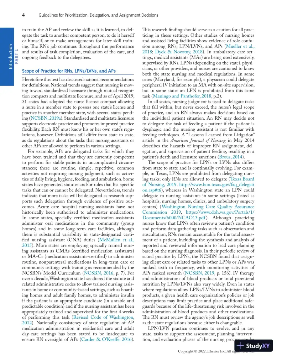 Prioritization, Delegation, and Assignment: Practice Exercises for the NCLEX-RN® Examination (2021), page 15