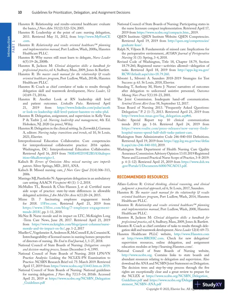 Prioritization, Delegation, and Assignment: Practice Exercises for the NCLEX-RN® Examination (2021), page 21
