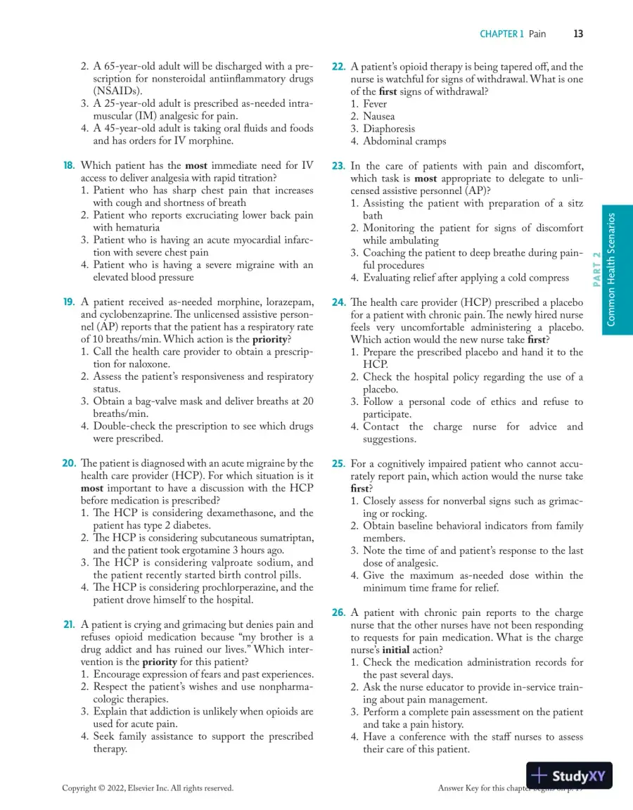Prioritization, Delegation, and Assignment: Practice Exercises for the NCLEX-RN® Examination (2021), page 24