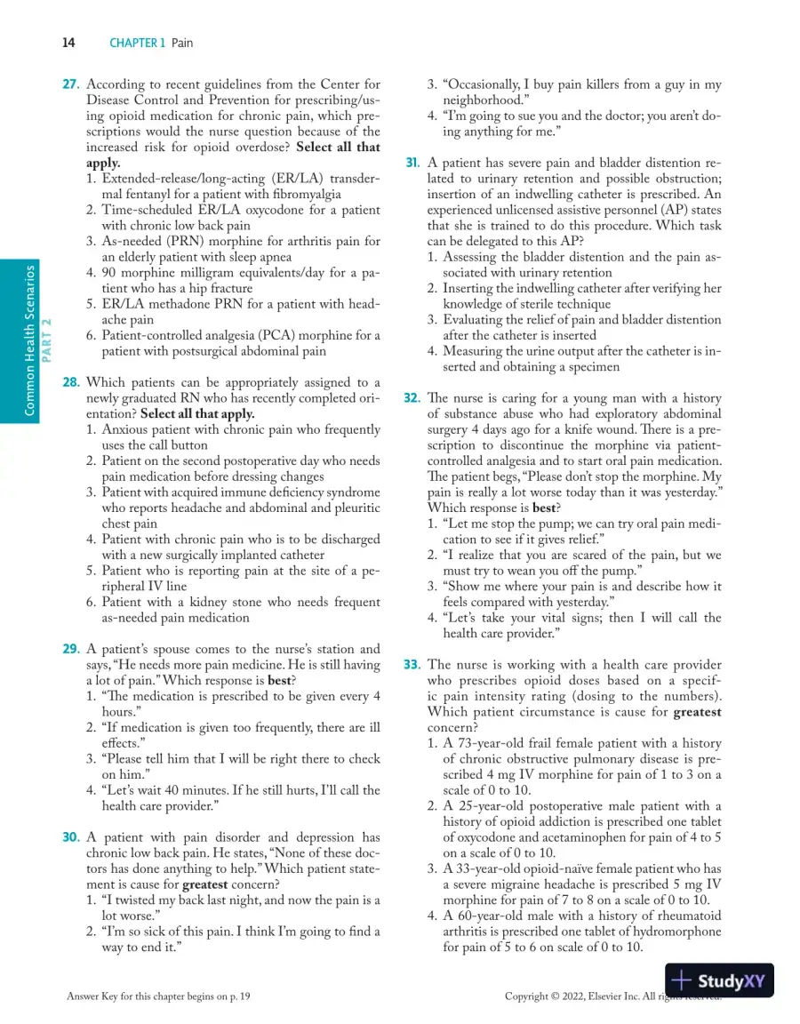 Prioritization, Delegation, and Assignment: Practice Exercises for the NCLEX-RN® Examination (2021), page 25