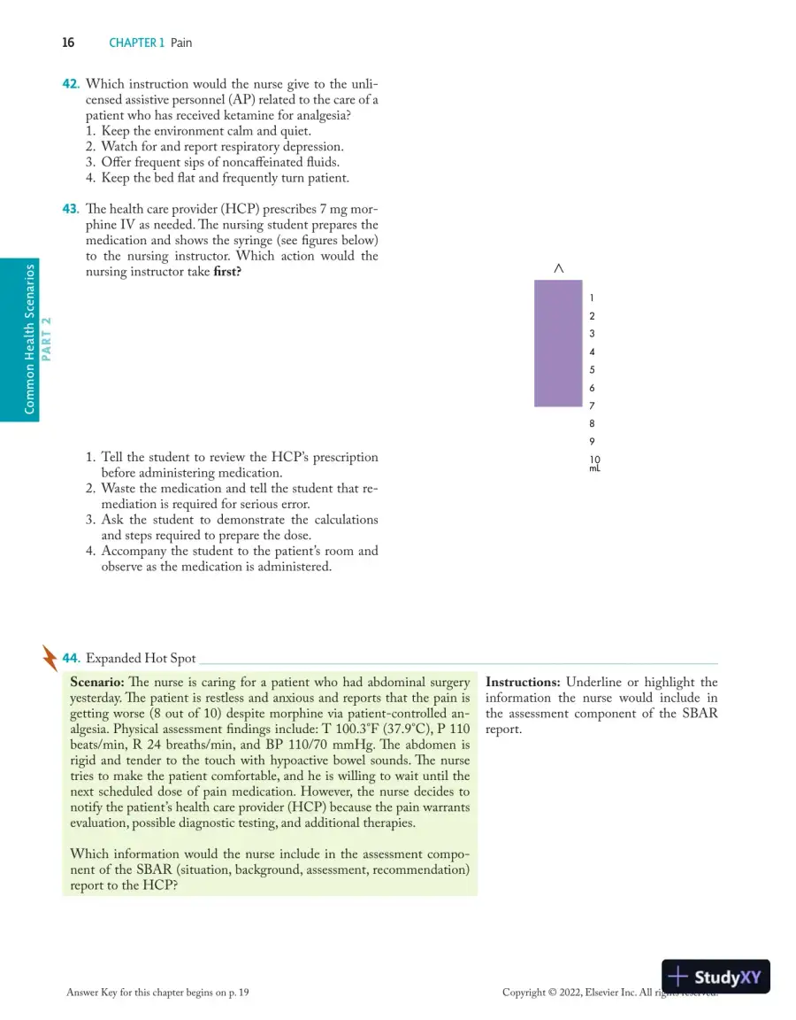 Prioritization, Delegation, and Assignment: Practice Exercises for the NCLEX-RN® Examination (2021), page 27