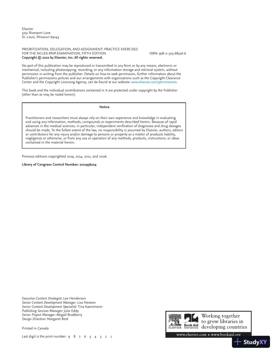 Prioritization, Delegation, and Assignment: Practice Exercises for the NCLEX-RN® Examination (2021), page 7