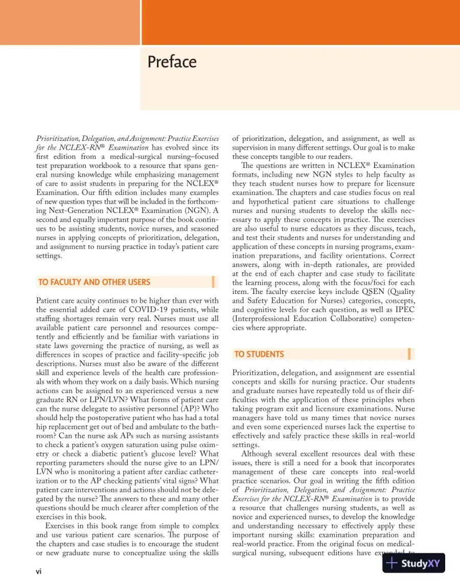 Prioritization, Delegation, and Assignment: Practice Exercises for the NCLEX-RN® Examination (2021), page 9