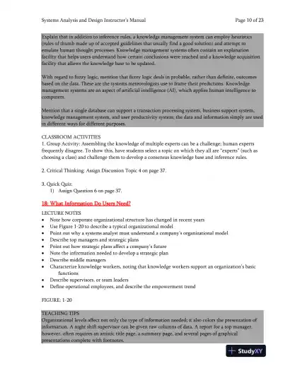 Systems Analysis And Desig, 10th Edition Class Notes - Page 11 preview image