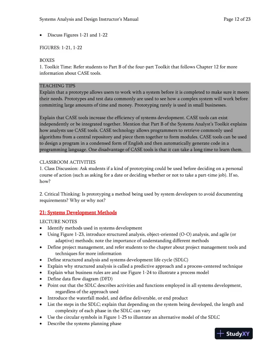 Systems Analysis And Desig, 10th Edition Class Notes, page 13