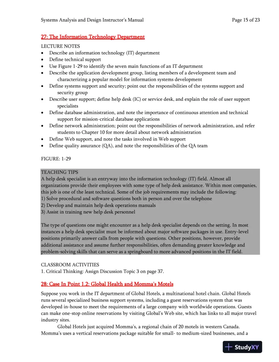 Systems Analysis And Desig, 10th Edition Class Notes, page 16