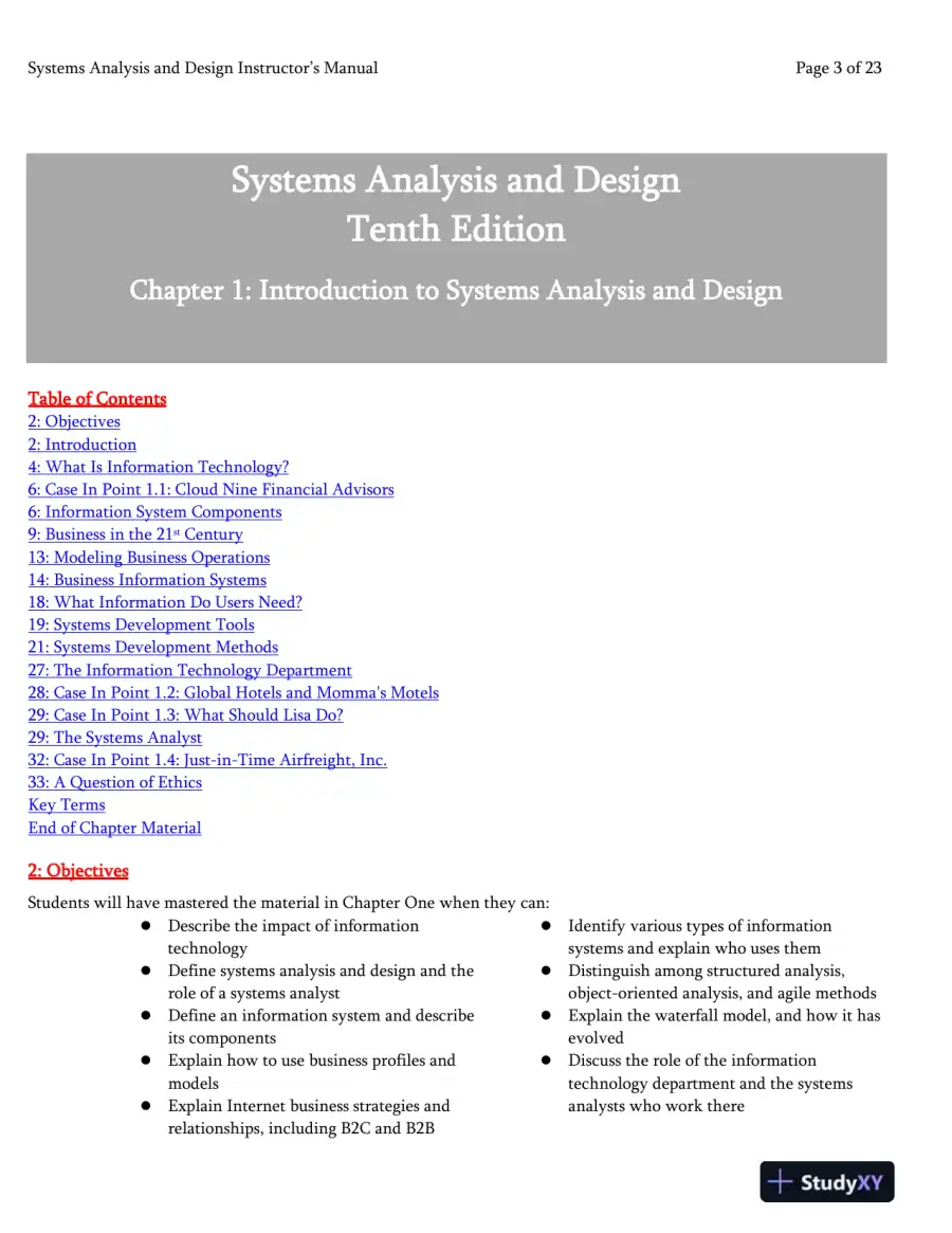 Systems Analysis And Desig, 10th Edition Class Notes, page 4