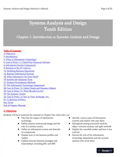 Systems Analysis And Desig, 10th Edition Class Notes - Page 4 preview image