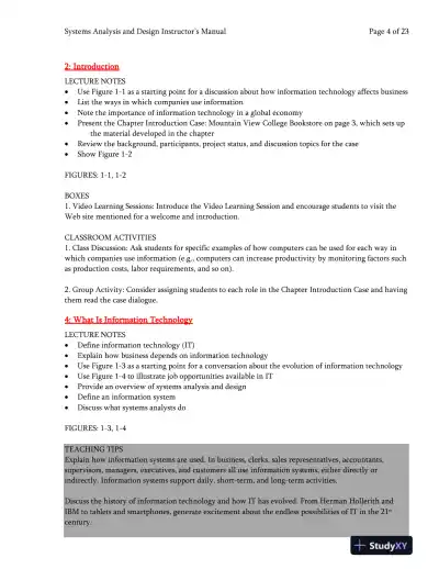 Systems Analysis And Desig, 10th Edition Class Notes - Page 5 preview image