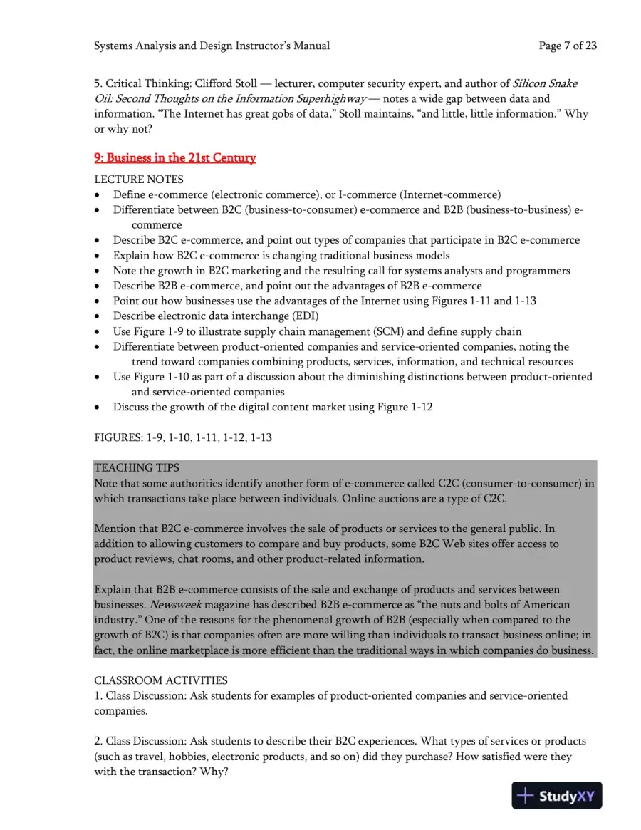 Systems Analysis And Desig, 10th Edition Class Notes, page 8