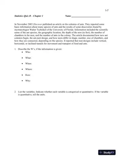 Test Bank for Intro Stats, 4th Edition - Page 10 preview image