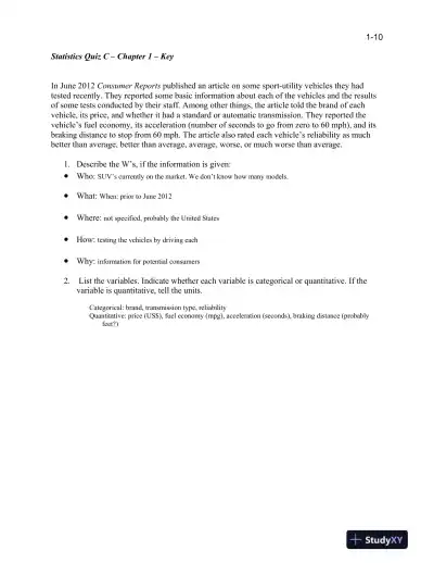 Test Bank for Intro Stats, 4th Edition - Page 13 preview image