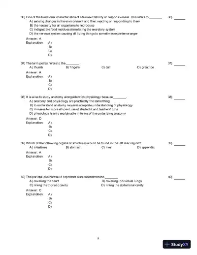 Test Bank For Anatomy & Physiology, 6th Edition - Page 10 preview image