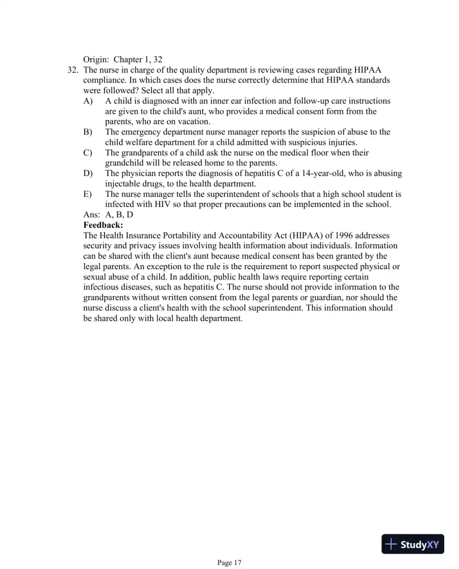 Test Bank For Essentials of Pediatric Nursing, 3th Edition, page 18