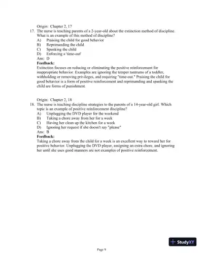 Test Bank For Essentials of Pediatric Nursing, 3th Edition - Page 27 preview image