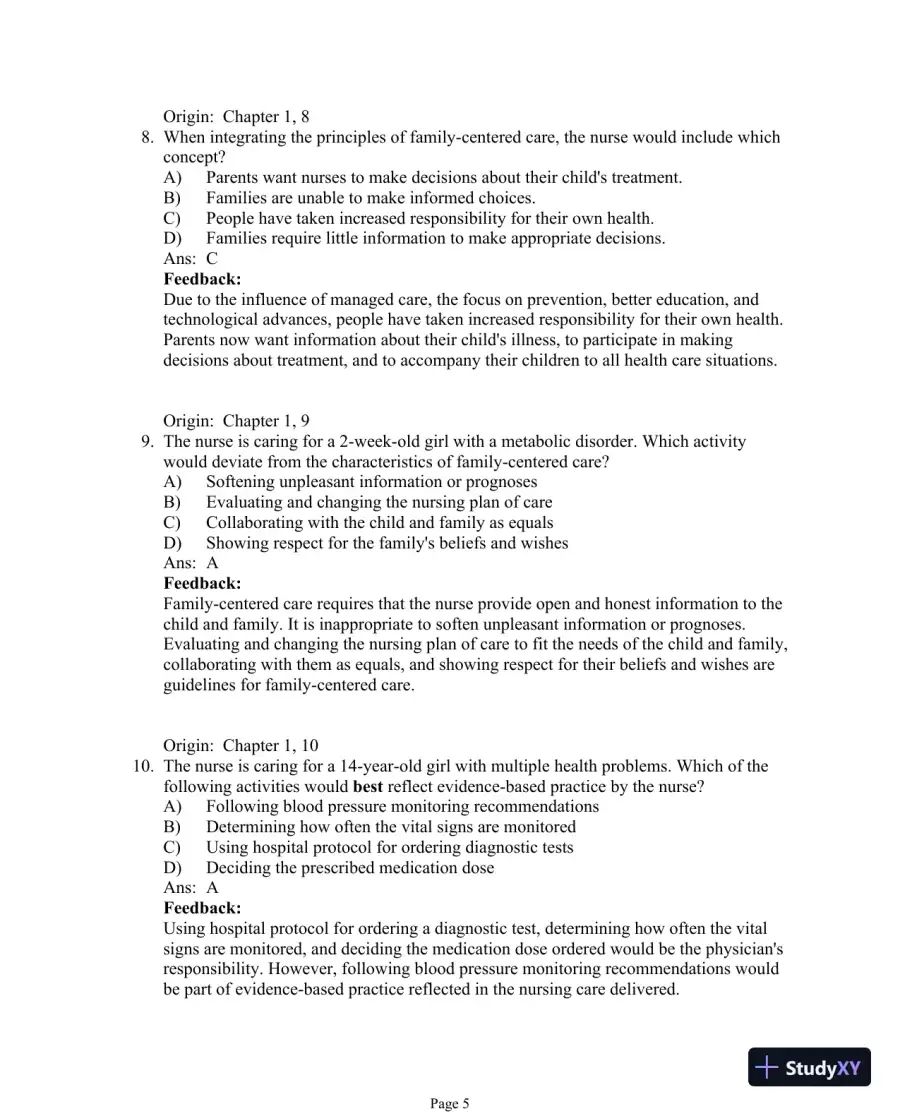 Test Bank For Essentials of Pediatric Nursing, 3th Edition, page 6
