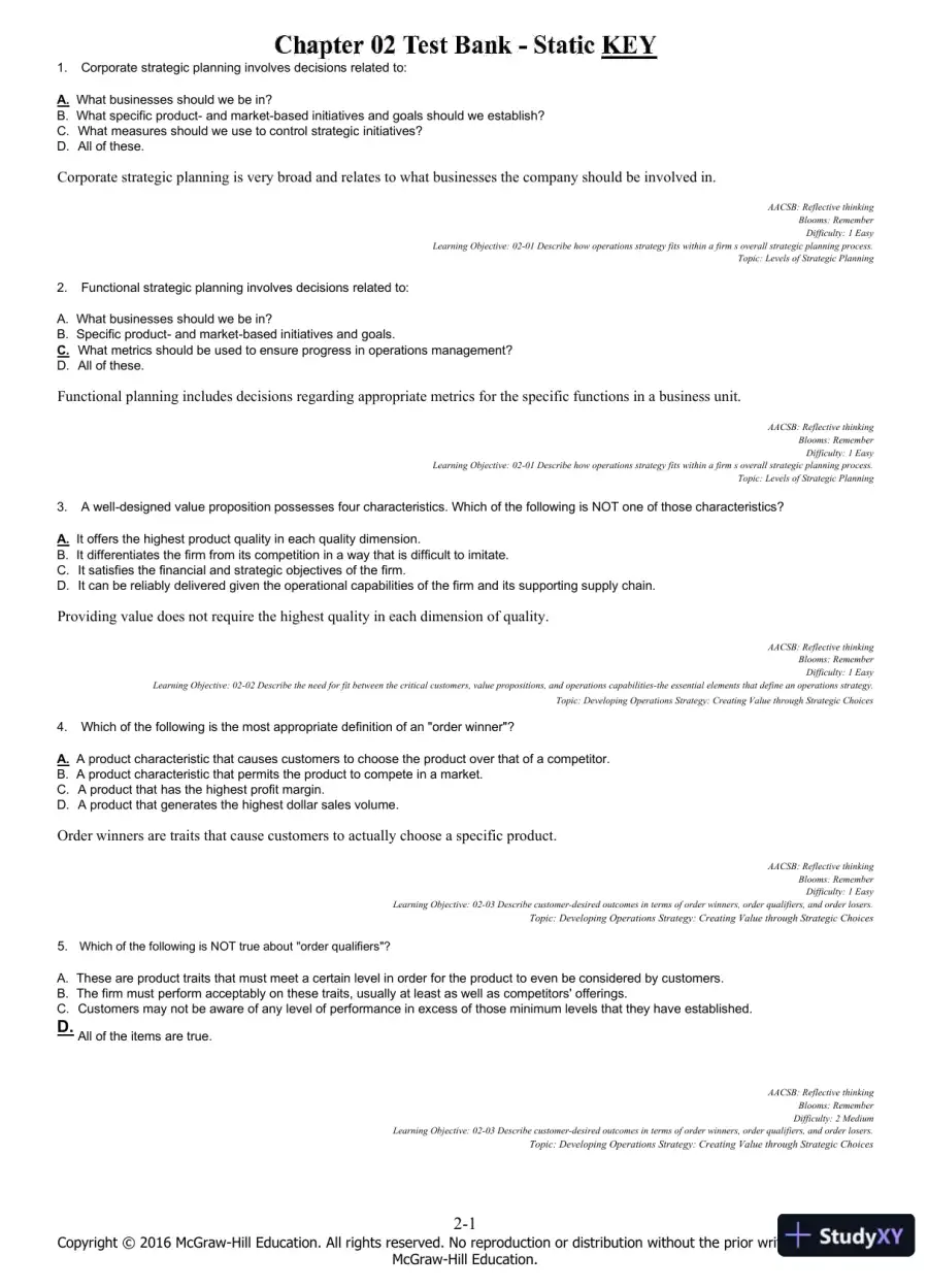 Managing Operations Across the Supply Chain 3rd Edition Test Bank, page 12