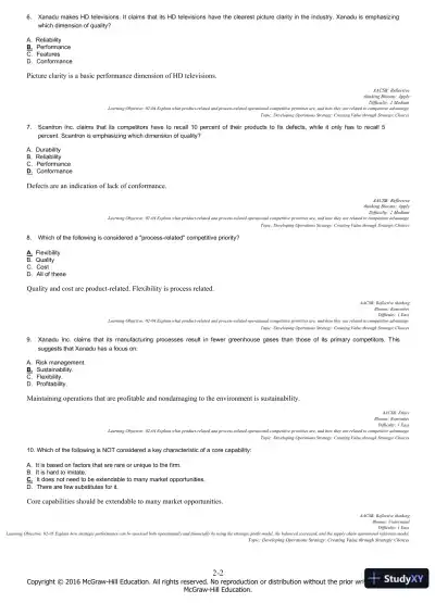 Managing Operations Across the Supply Chain 3rd Edition Test Bank - Page 13 preview image