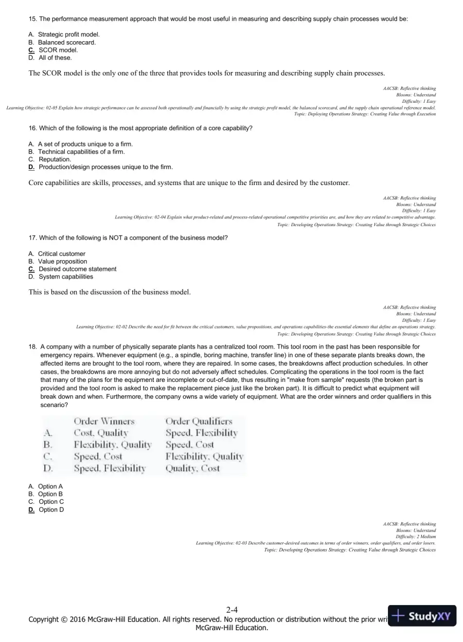 Managing Operations Across the Supply Chain 3rd Edition Test Bank, page 15