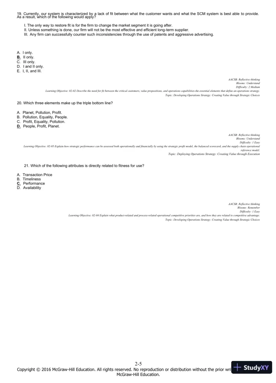 Managing Operations Across the Supply Chain 3rd Edition Test Bank, page 16