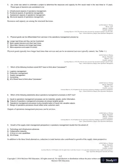 Managing Operations Across the Supply Chain 3rd Edition Test Bank - Page 3 preview image