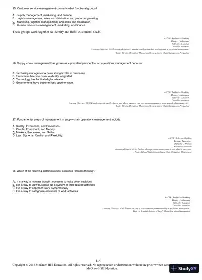 Managing Operations Across the Supply Chain 3rd Edition Test Bank - Page 7 preview image