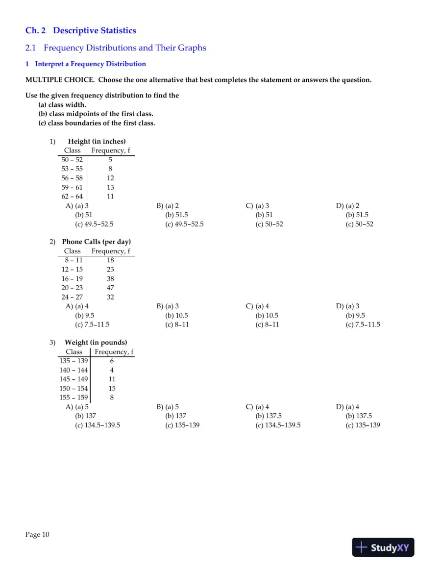 Elementary Statistics: Picturing the World, 6th Edition Test Bank, page 11