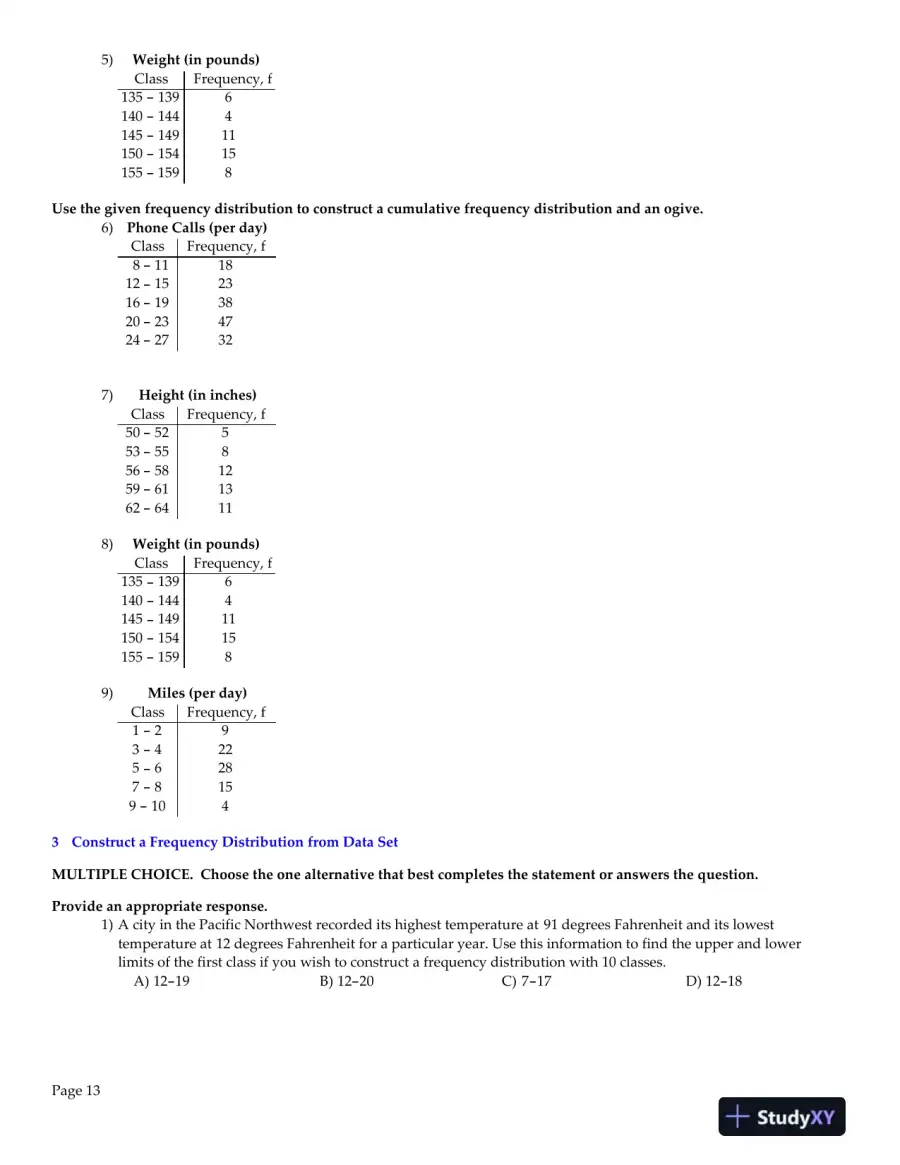 Elementary Statistics: Picturing the World, 6th Edition Test Bank, page 14