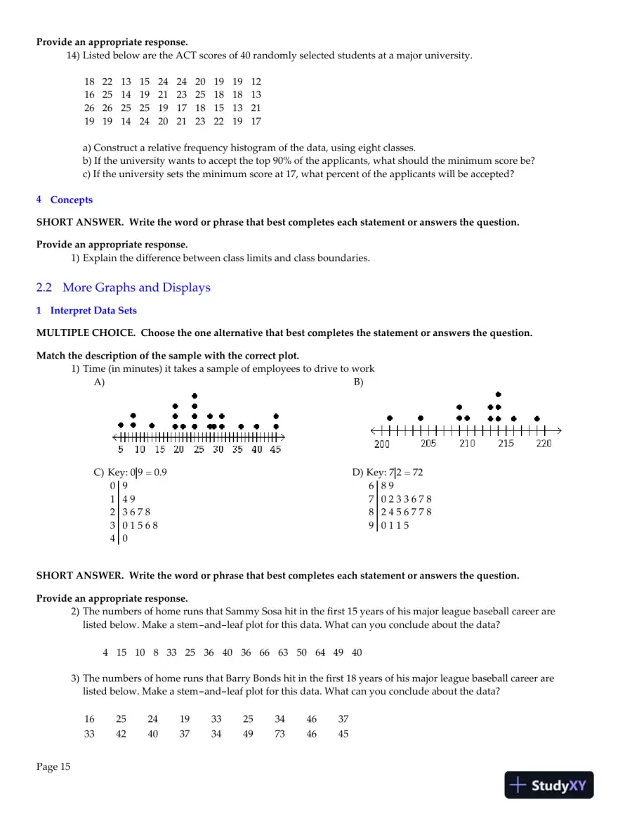 Elementary Statistics: Picturing the World, 6th Edition Test Bank, page 16