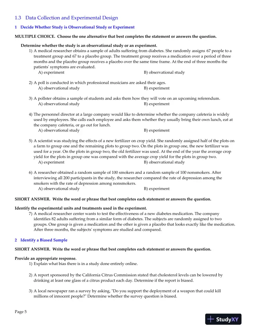 Elementary Statistics: Picturing the World, 6th Edition Test Bank, page 6
