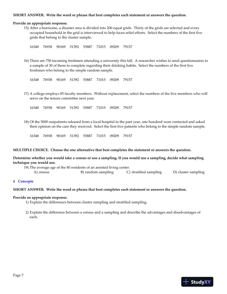 Elementary Statistics: Picturing the World, 6th Edition Test Bank, page 8