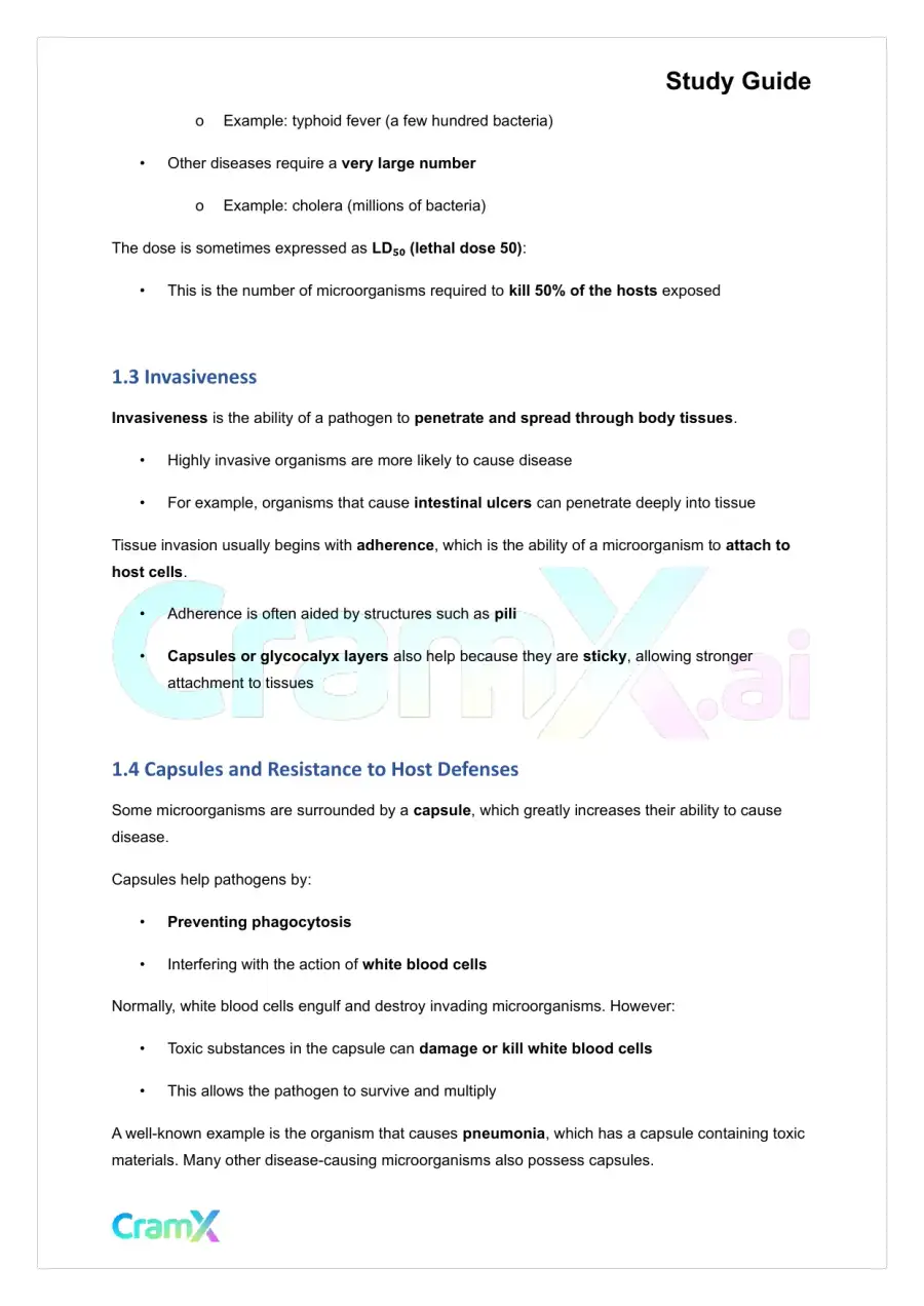 Microbiology - The Development of Infectious Disease, page 2