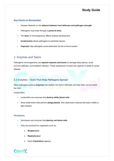 Microbiology - The Development of Infectious Disease - Page 3 preview image