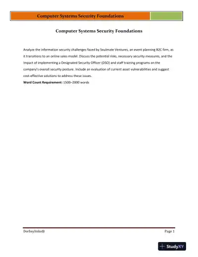 Computer Systems Security Foundations - Page 1 preview image