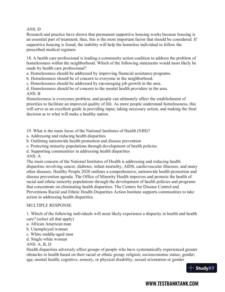 Health Promotion Throughout the Life Span 9th Edition Test Bank, page 12
